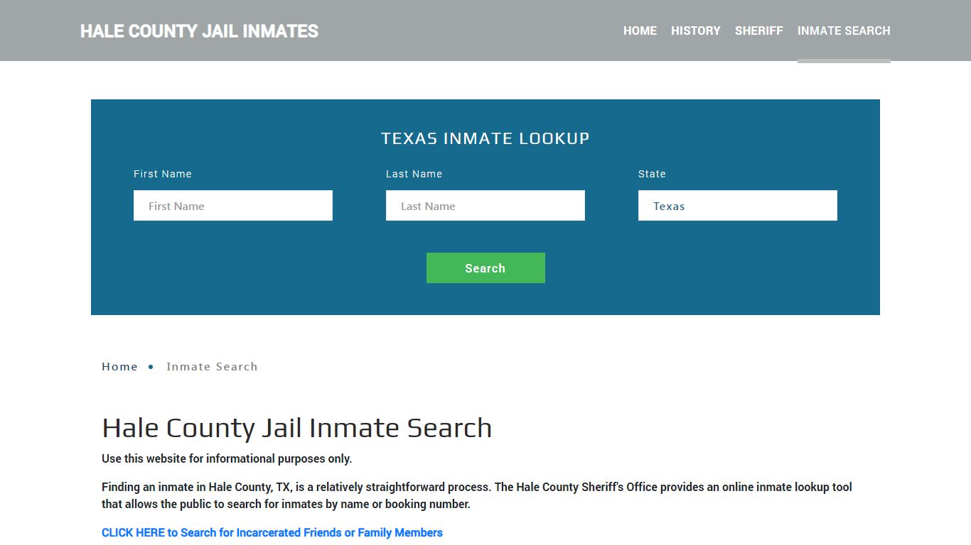 Hale County, TX Detainee Lookup