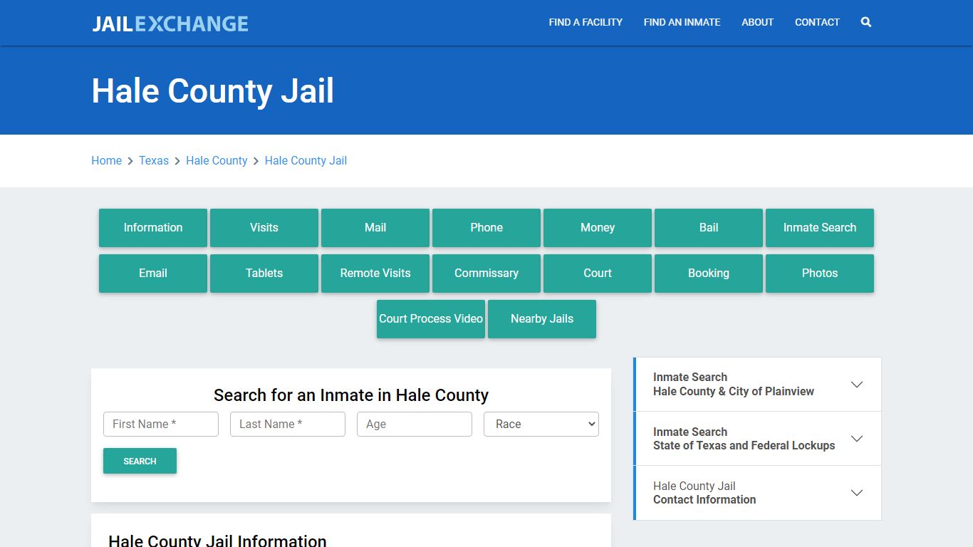 Hale County Jail Roster Lookup, TX, Inmate Search - Jail Exchange